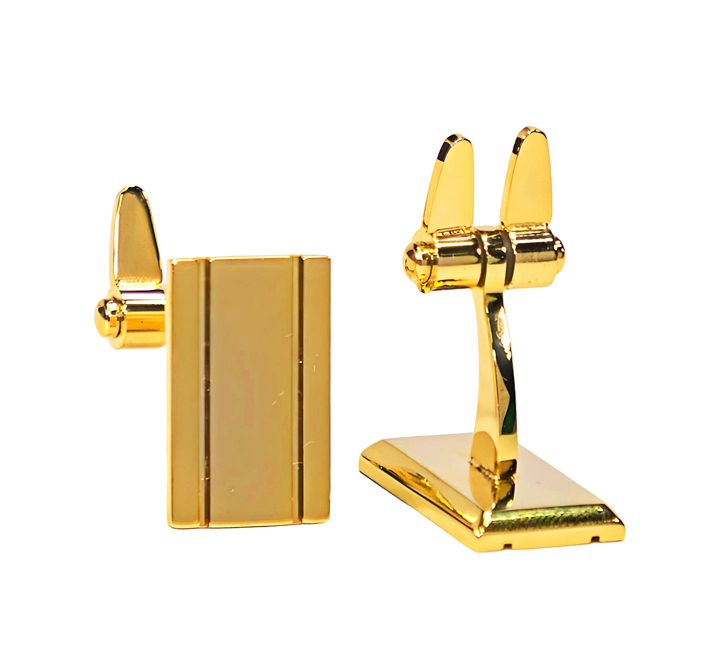 Torqtier Double Swivel Arms Cufflinks for Men 18k Gold Plated for Classic Business Formal Wear