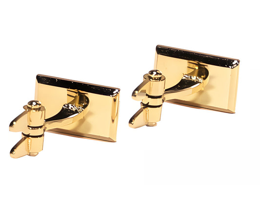 Torqtier Double Swivel Arms Cufflinks for Men 18k Gold Plated for Classic Business Formal Wear