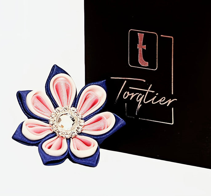 Floral Colourful Lapel Fabric Brooch